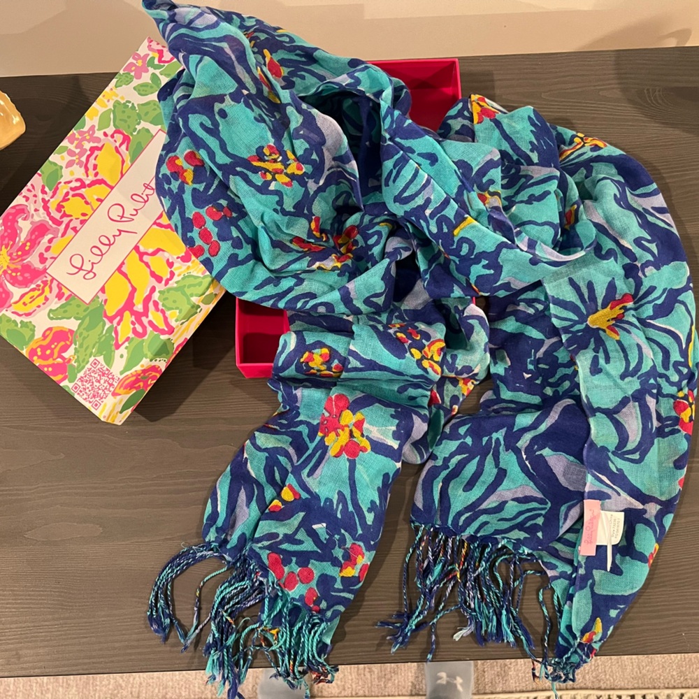 Lilly Pulitzer Murfee Scarf Iris Blue Mai Tai